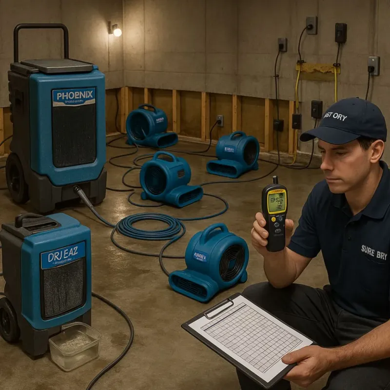 Structural Drying and Dehumidification process in Granite, OK